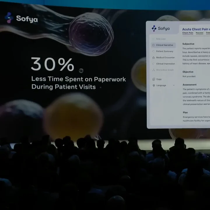 Sofya featured on the screen during the inaugural LlamaCon keynote